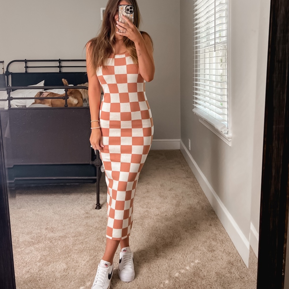Bodycon Checkered Dress